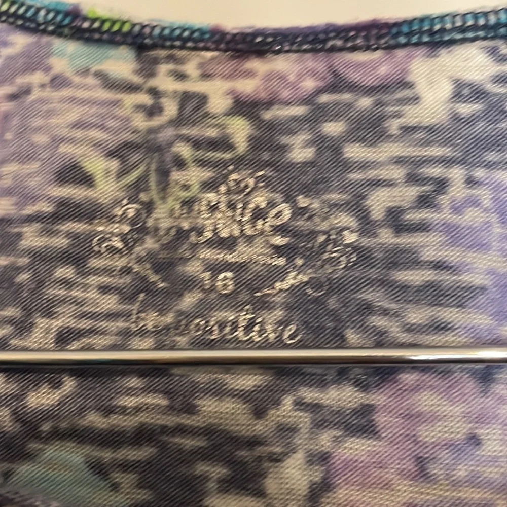 Justice Square Neck Tie Back Floral Sequin Top Sz 16